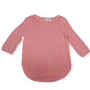 Reitmans The Classic 100% Cotton Coral Knit 3/4 Sleeve Sweater Top Woman  Small